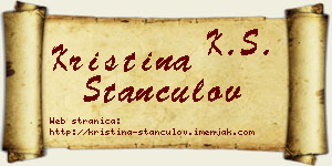 Kristina Stančulov vizit kartica